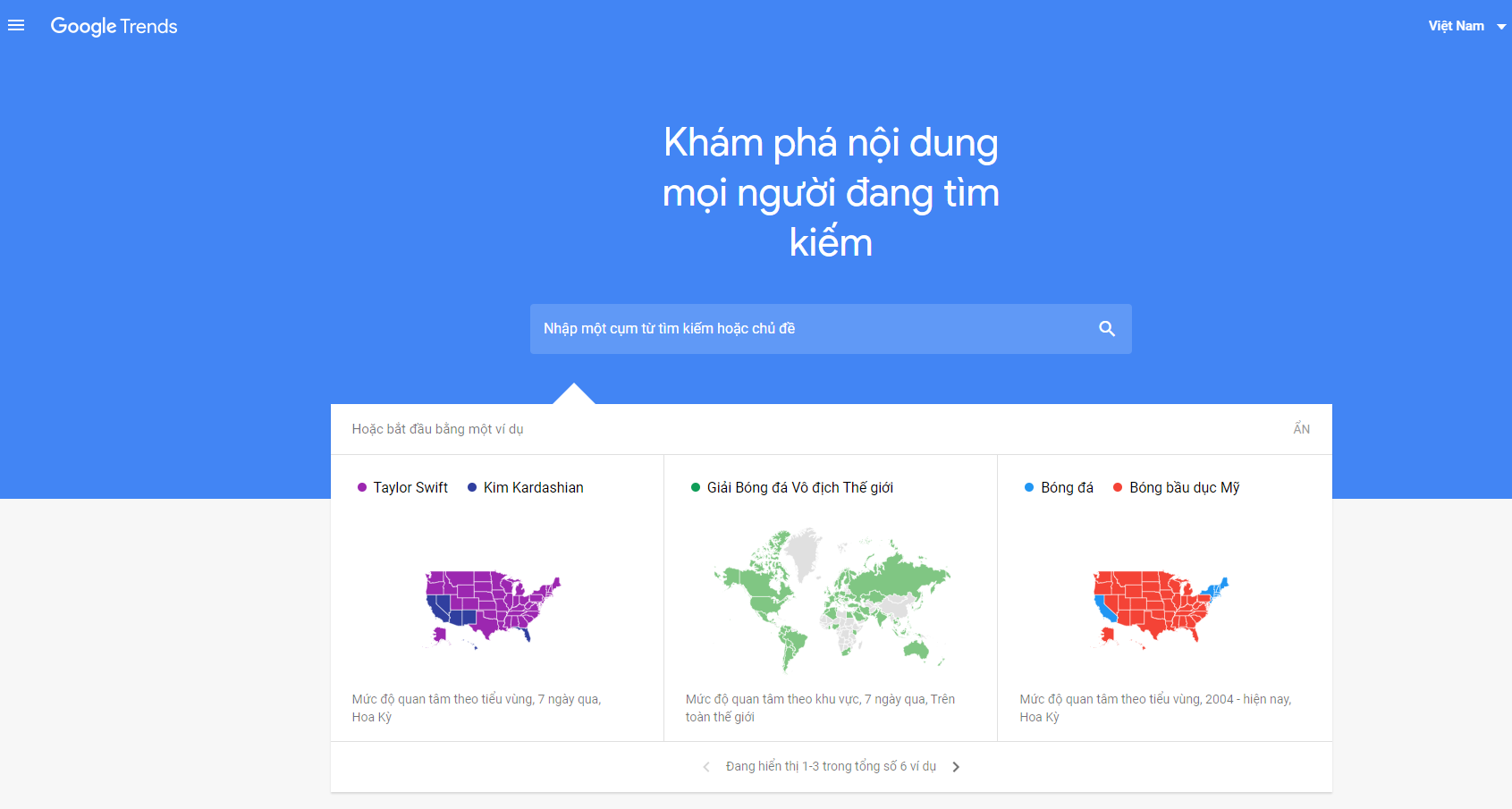 Công cụ tìm kiếm từ khóa Google Trend