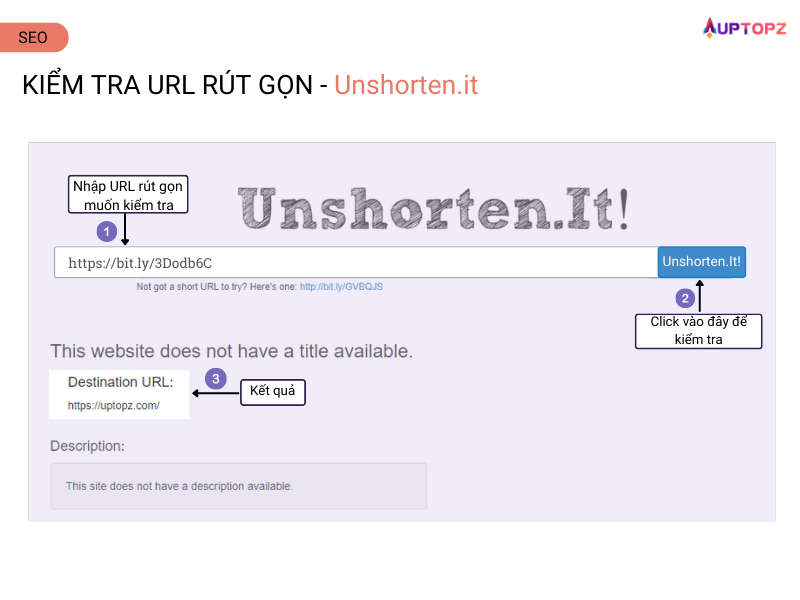 Sử dụng Unshorten.It! để kiểm tra link rút gọn
