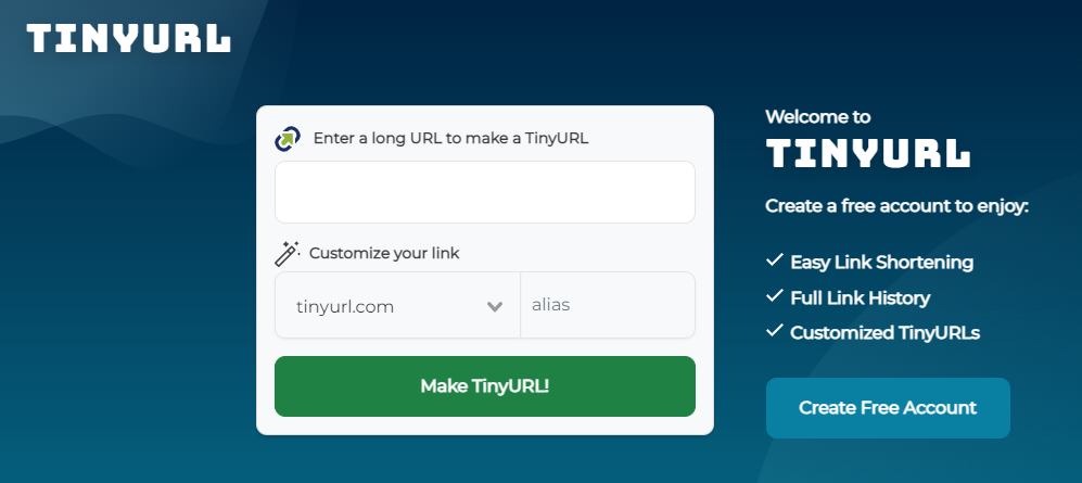 Công cụ rút gọn URL bằng TinyURL