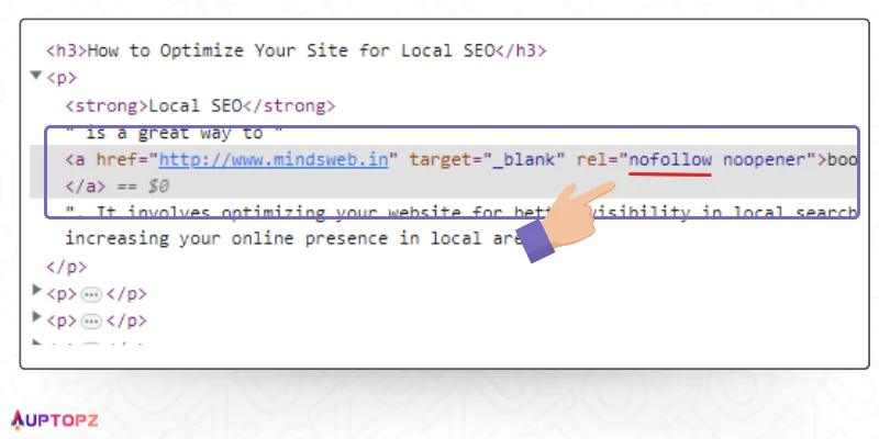 Bước 2: xem xét mã HTML của trang web
