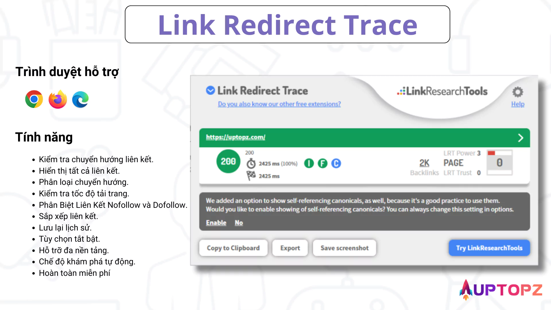 Tiện ích mở rộng trình duyệt Link Redirect Trace